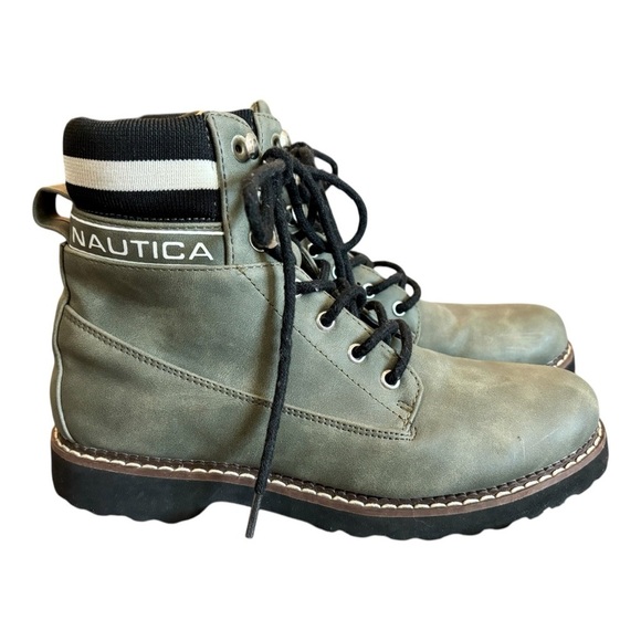 Nautica Women's Galiah Green Faux Suede Winter Hiking Snow Boots Size 7.5 - Picture 1 of 10